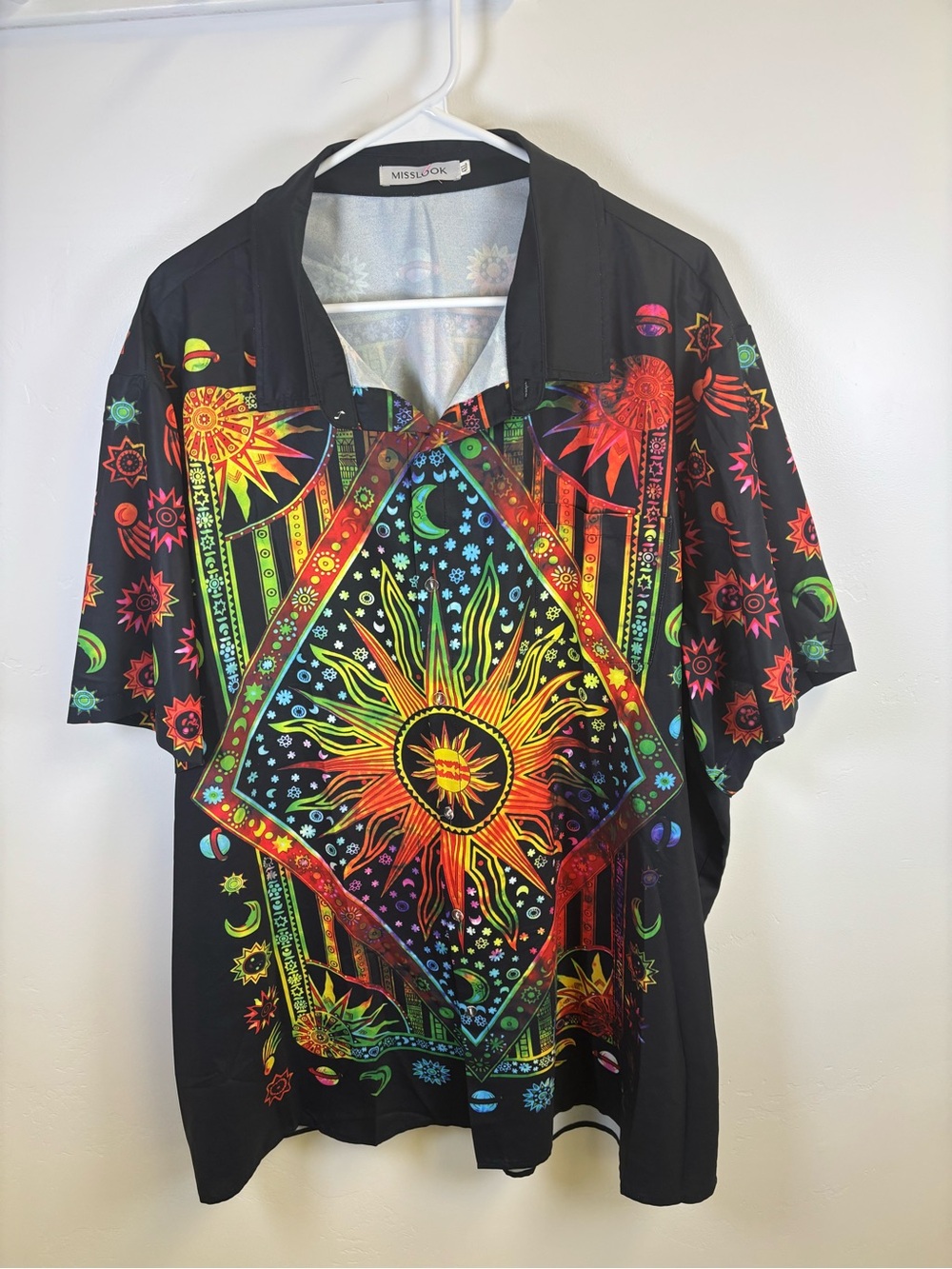 MISSLOOK NOVELTY AFRICAN SHIRT  MEN 4XL   BOLD ARTFUL AFRICAN TRIBAL SHIRT